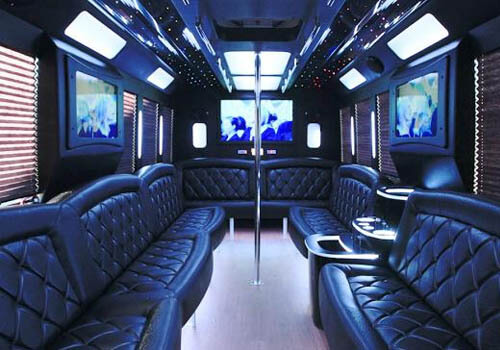 party bus leather interior